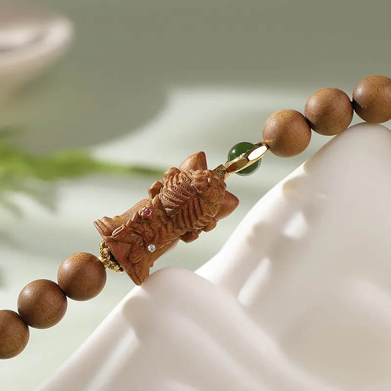 Moon Seal Hundred Rivers Laoshan Sandalwood Bracelets Unisex-2