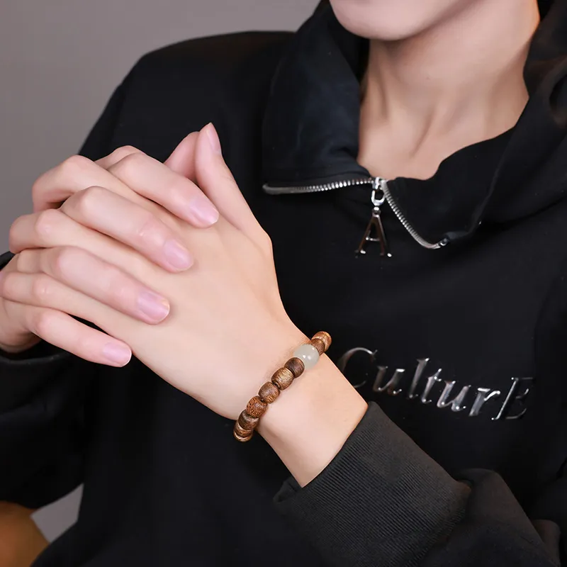 Moon Seal Hundred Rivers Fragrance Agarwood Precious Wood Bracelets Unisex-1