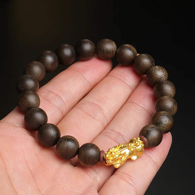 Moon Seal Hundred Rivers Agarwood Bracelets Unisex-4