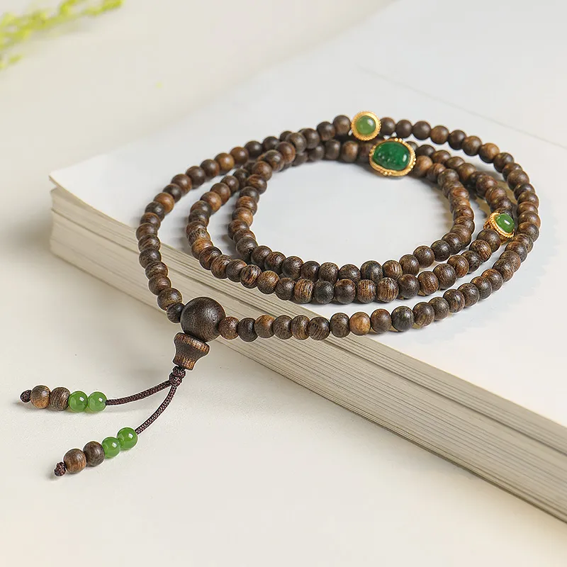 Moon Seal Hundred Rivers Agarwood Bracelets Unisex-4