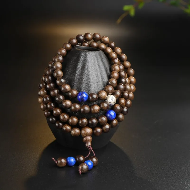 Moon Seal Hundred Rivers Fragrance Agarwood Wooden Bracelets Unisex-3