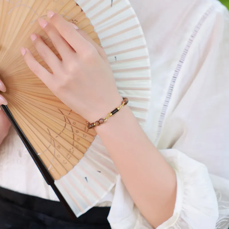 Moon Seal Hundred Rivers Laoshan Sandalwood Wooden Bracelets Unisex-5