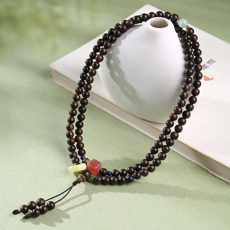 Moon Seal Hundred Rivers Agarwood Bracelets Unisex-3
