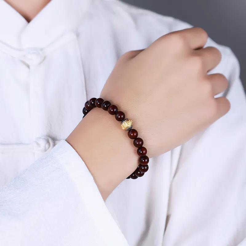 Moon Seal Hundred Rivers Rosewood Precious Wood Bracelets Unisex-3