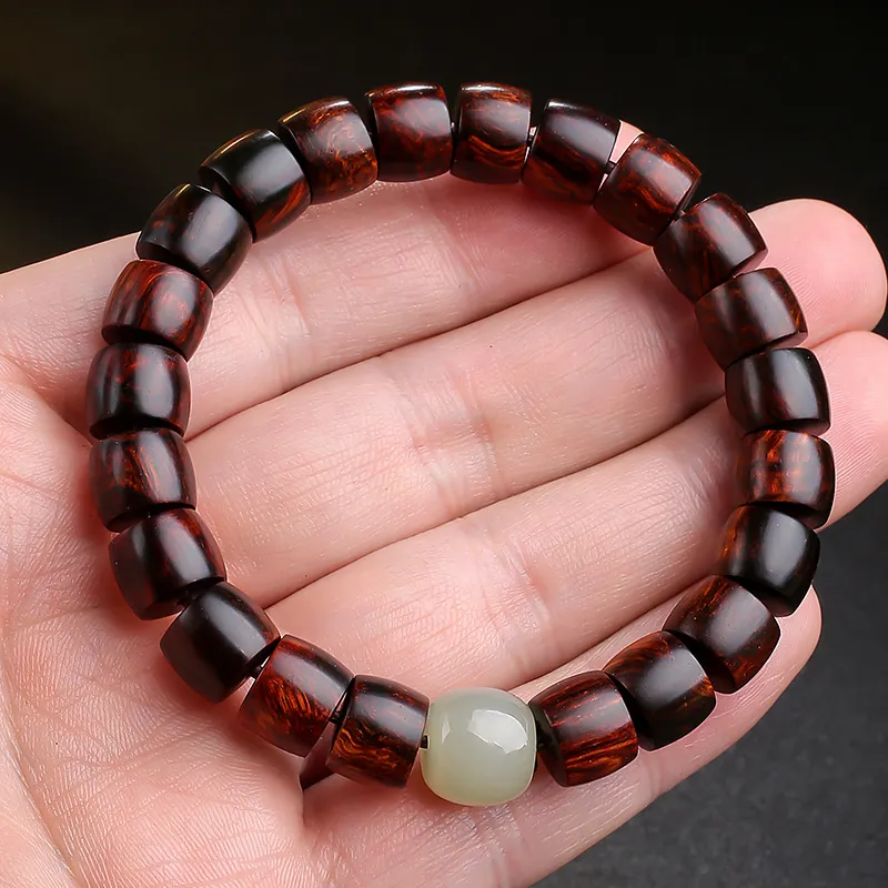 Moon Seal Hundred Rivers Huanghuali Precious Wood Bracelets Unisex-6