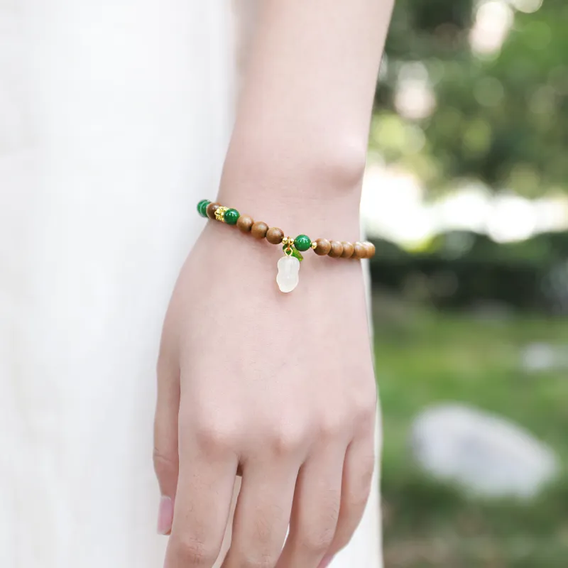 Moon Seal Hundred Rivers Fragrance Agarwood Precious Wood Bracelets Unisex-3