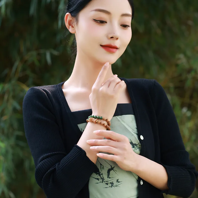 Moon Seal Hundred Rivers Laoshan Sandalwood Bracelets Unisex-4