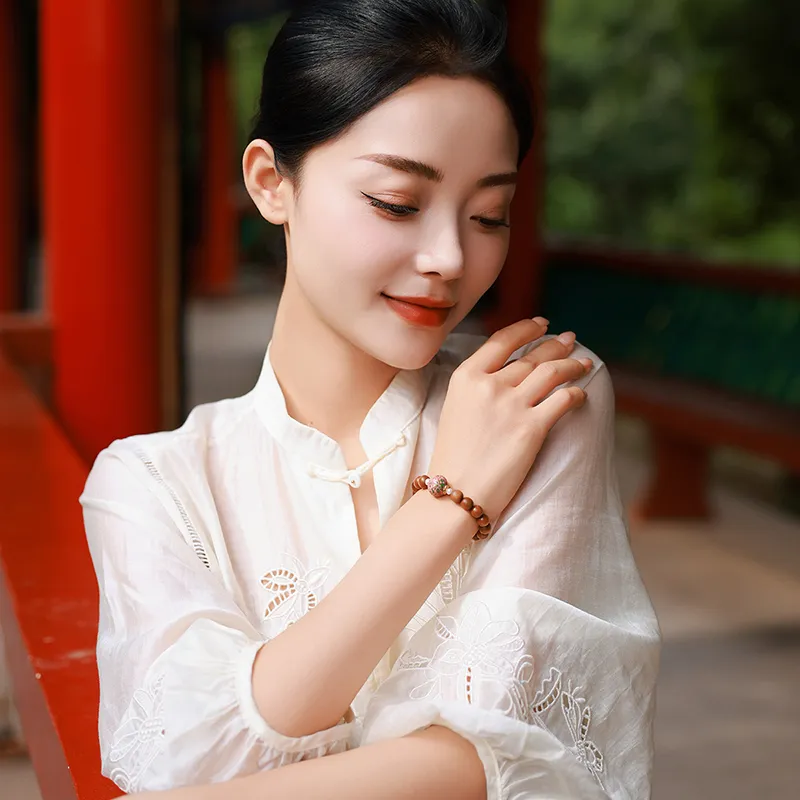 Moon Seal Hundred Rivers Laoshan Sandalwood Bracelets Unisex-2