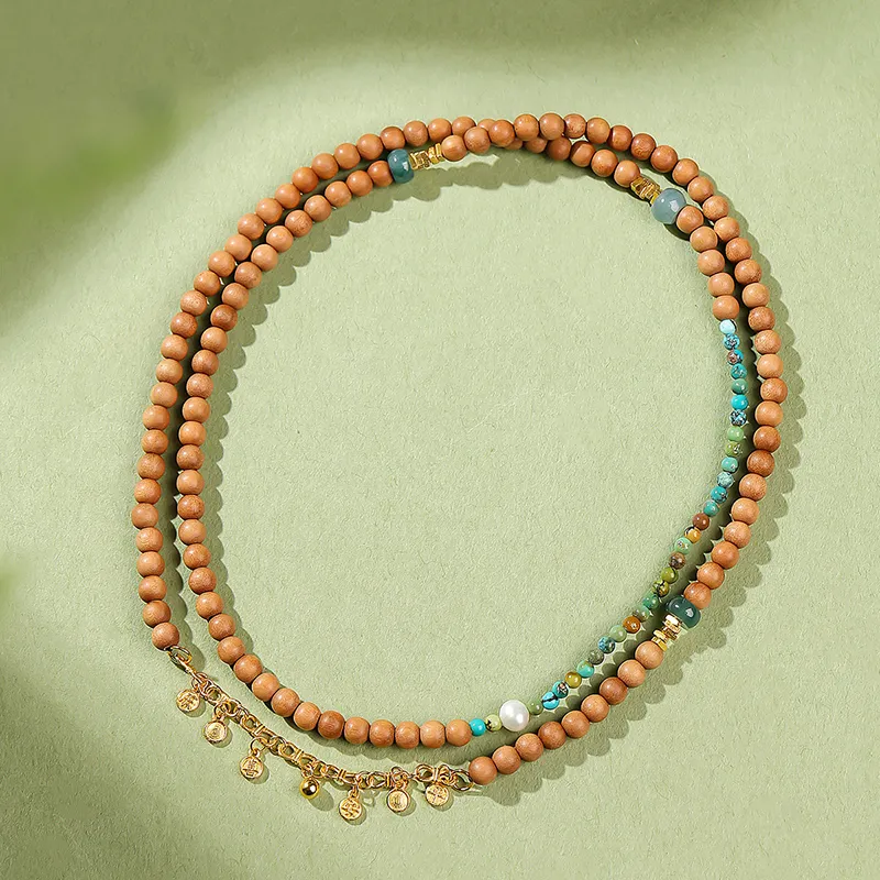 Moon Seal Hundred Rivers Laoshan Sandalwood Necklaces Unisex-1