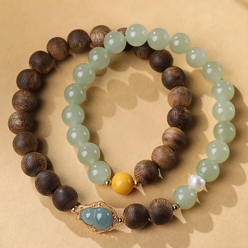 Moon Seal Hundred Rivers Fragrance Agarwood Bracelets Unisex-1