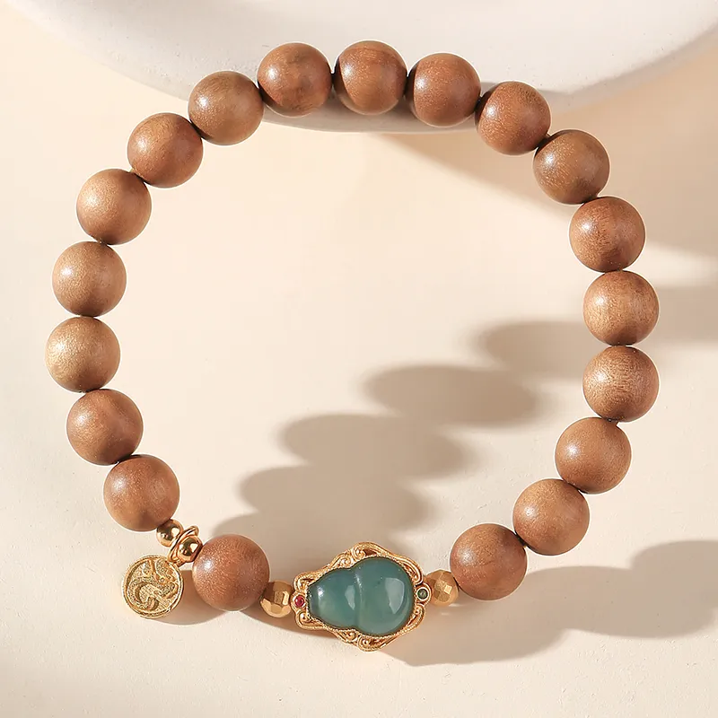 Moon Seal Hundred Rivers Laoshan Sandalwood Precious Wood Bracelets Unisex-3