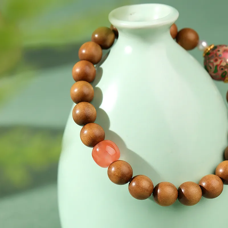 Moon Seal Hundred Rivers Laoshan Sandalwood Bracelets Unisex-4