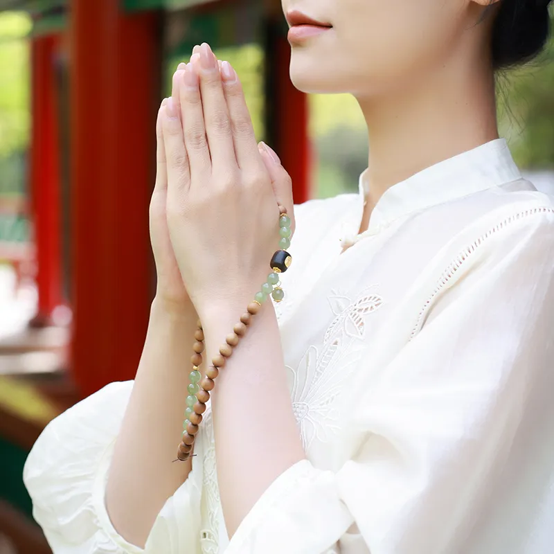 Moon Seal Hundred Rivers Laoshan Sandalwood Bracelets Unisex-3