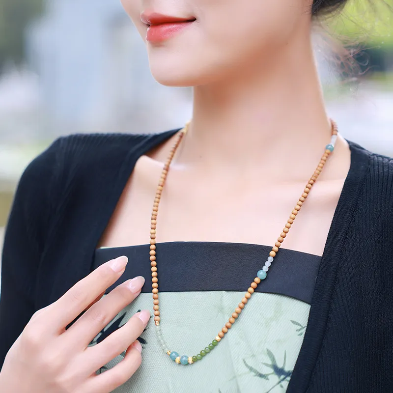 Moon Seal Hundred Rivers Laoshan Sandalwood Bracelets Unisex-5