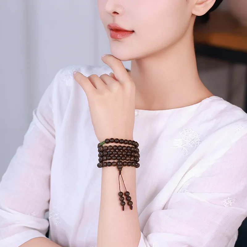 Moon Seal Hundred Rivers Fragrance Agarwood Precious Wood Bracelets Unisex-3