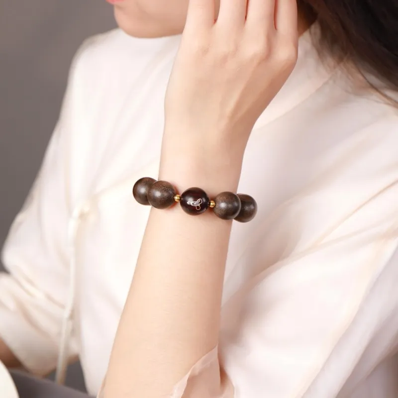 Moon Seal Hundred Rivers Fragrance Agarwood Precious Wood Bracelets Unisex-4