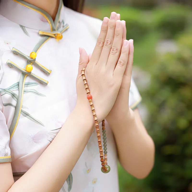 Moon Seal Hundred Rivers Laoshan Sandalwood Bracelets Unisex-3