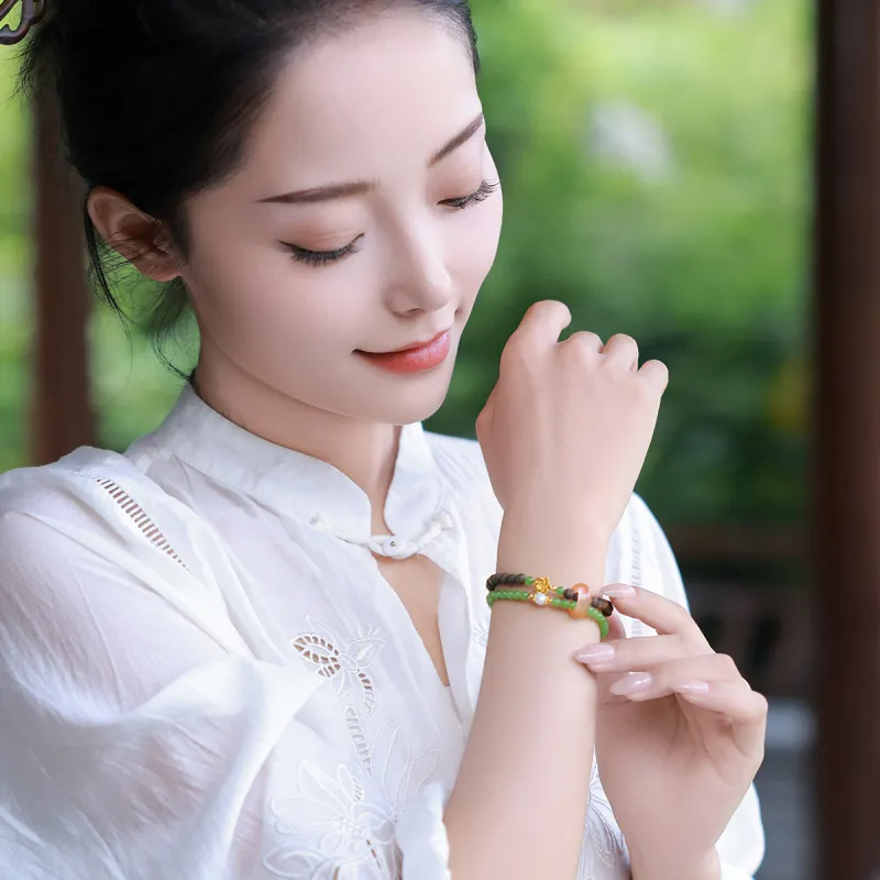 Moon Seal Hundred Rivers Fragrance Agarwood Precious Wood Bracelets Unisex-4
