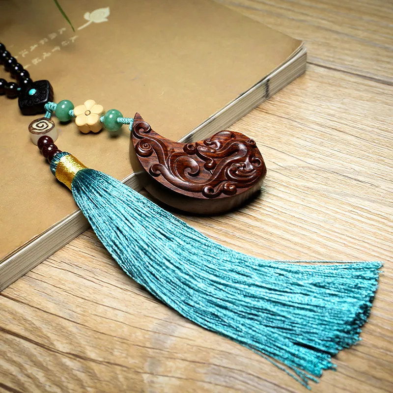 Moon Seal Hundred Rivers Huanghuali Wooden Product Charm Unisex-5