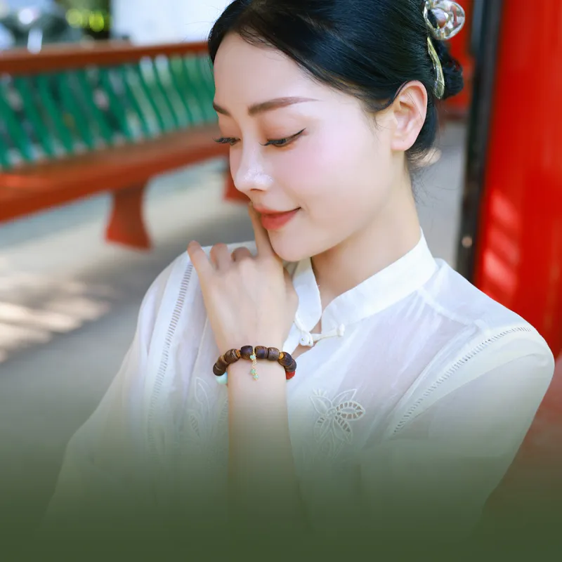 Moon Seal Hundred Rivers Fragrance Agarwood Wooden Bracelets Unisex-2