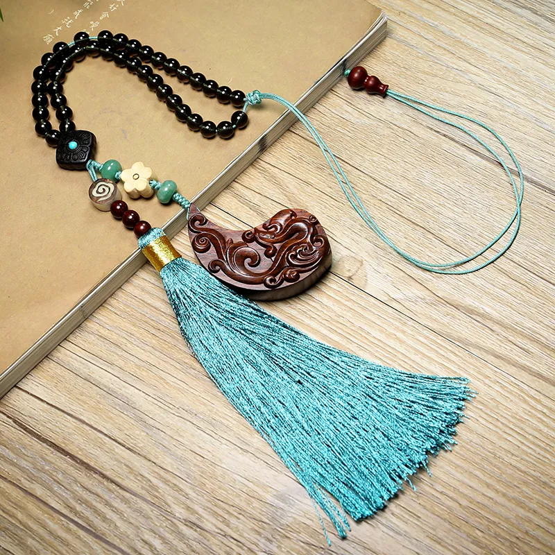 Moon Seal Hundred Rivers Huanghuali Wooden Product Charm Unisex-3