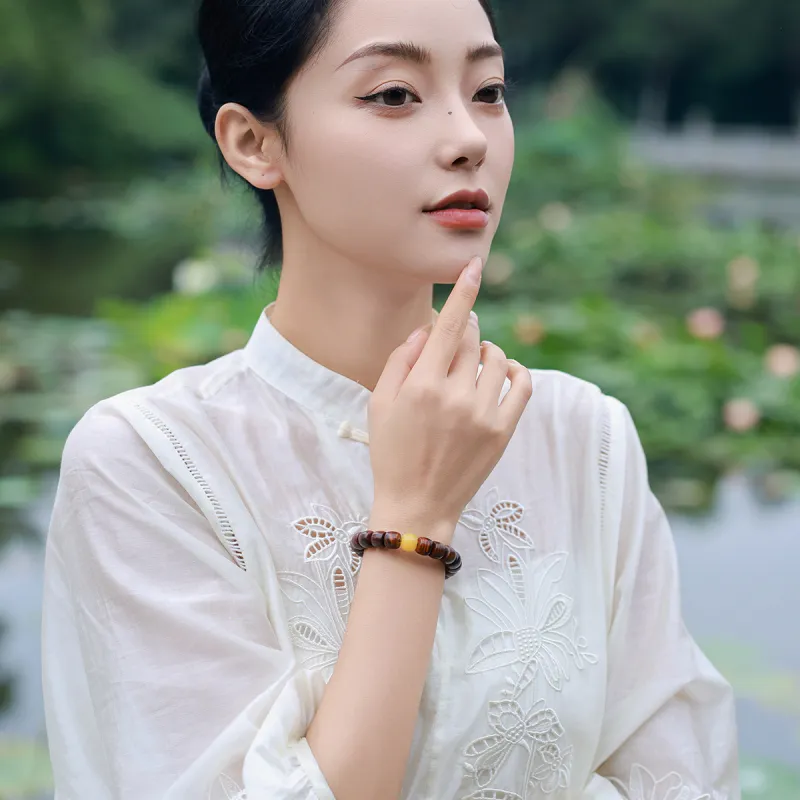 Moon Seal Hundred Rivers Huanghuali Bracelets Unisex-5