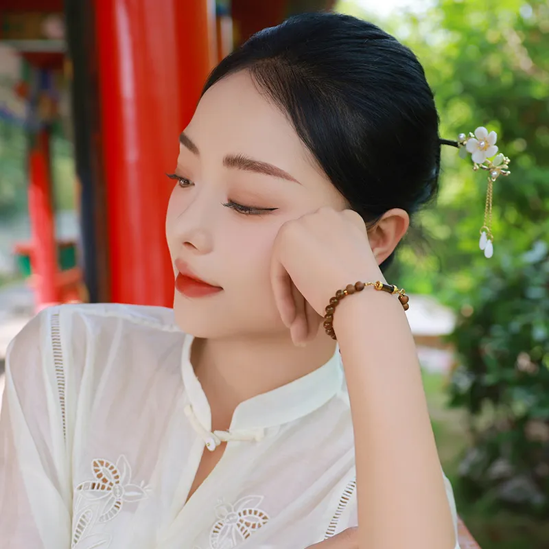 Moon Seal Hundred Rivers Laoshan Sandalwood Wooden Bracelets Unisex-7
