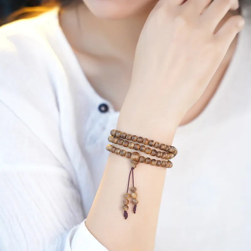 Moon Seal Hundred Rivers Fragrance Agarwood Precious Wood Bracelets Unisex-1