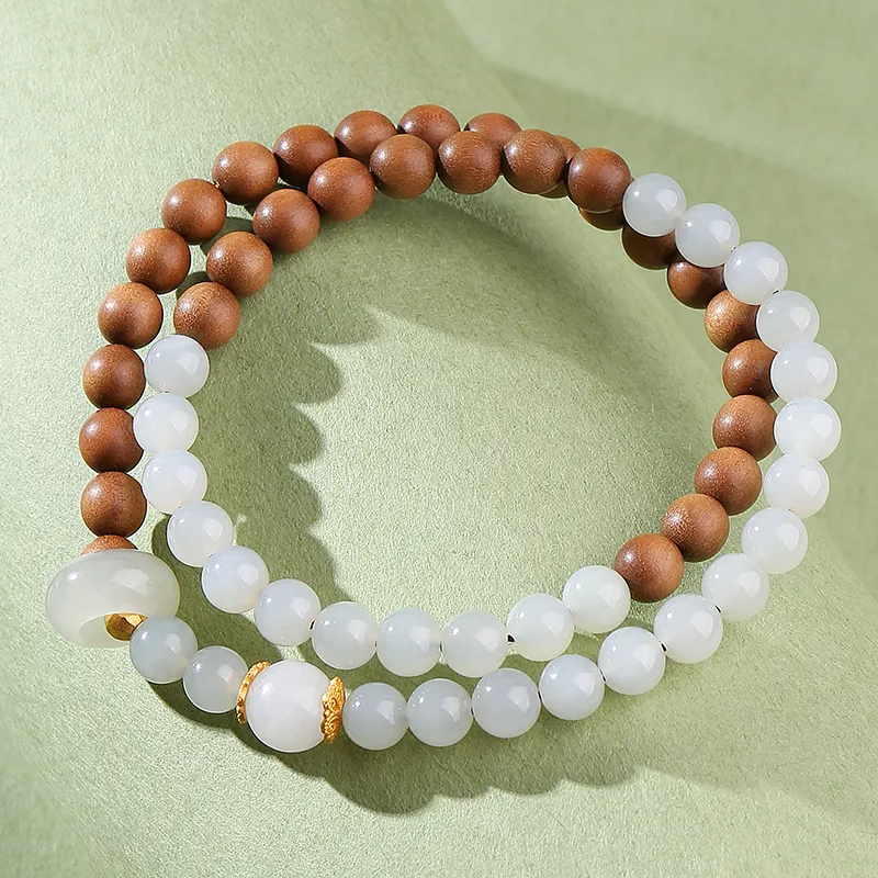 Moon Seal Hundred Rivers Laoshan Sandalwood Bracelets Unisex-1