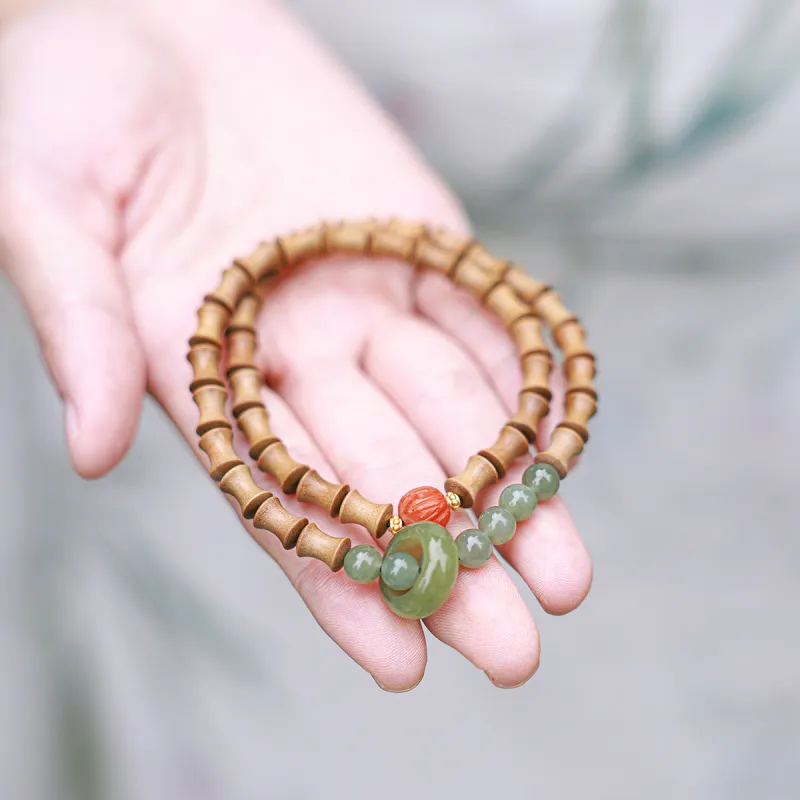 Moon Seal Hundred Rivers Laoshan Sandalwood Bracelets Unisex-4