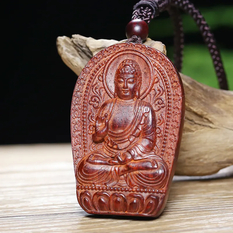 Moon Seal Hundred Rivers Rosewood Pendants Unisex-12