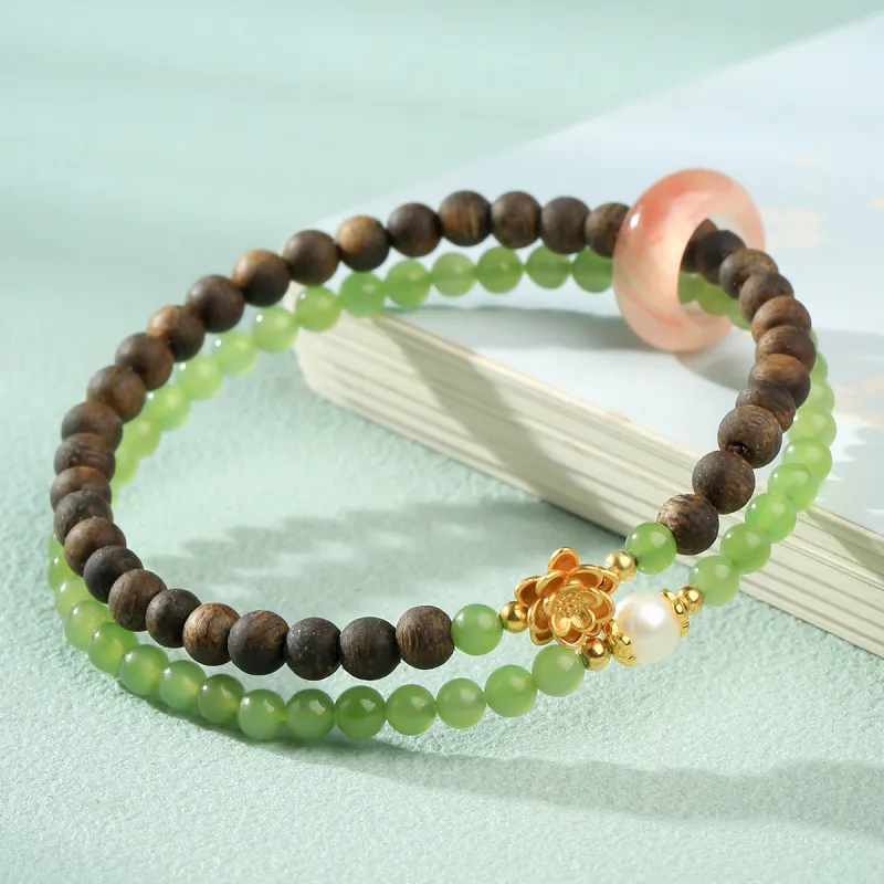 Moon Seal Hundred Rivers Fragrance Agarwood Precious Wood Bracelets Unisex-1