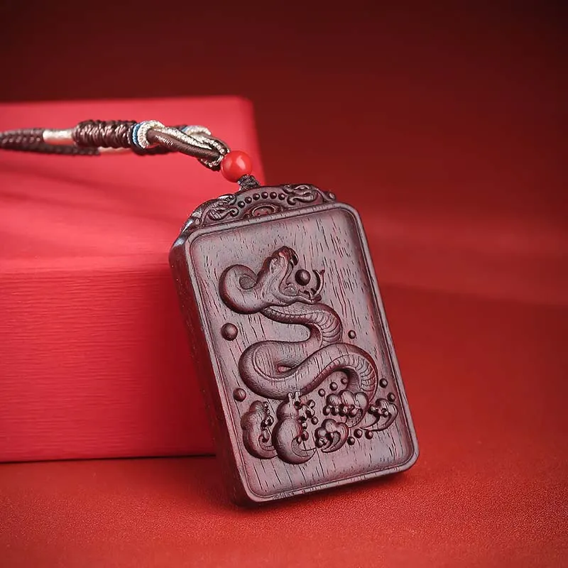 Moon Seal Hundred Rivers Rosewood Precious Wood Pendants Unisex-3