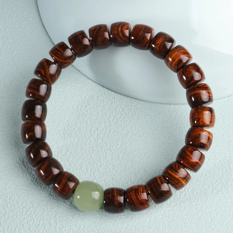 Moon Seal Hundred Rivers Huanghuali Precious Wood Bracelets Unisex-1