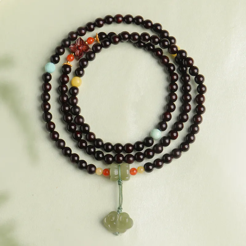 Moon Seal Hundred Rivers Rosewood Precious Wood Bracelets Unisex-3