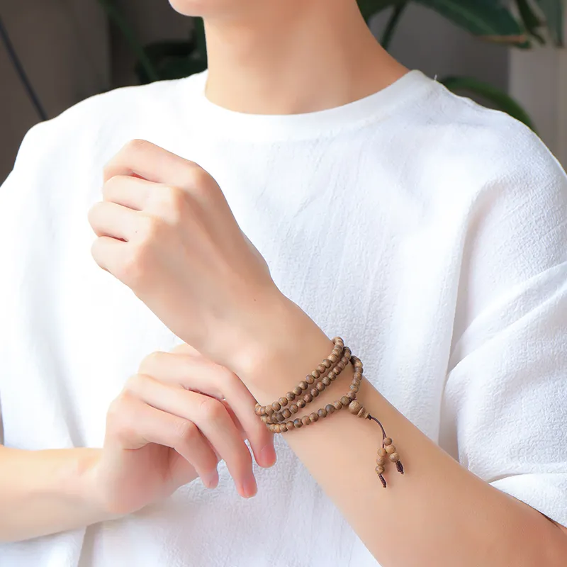 Moon Seal Hundred Rivers Fragrance Agarwood Precious Wood Bracelets Unisex-3