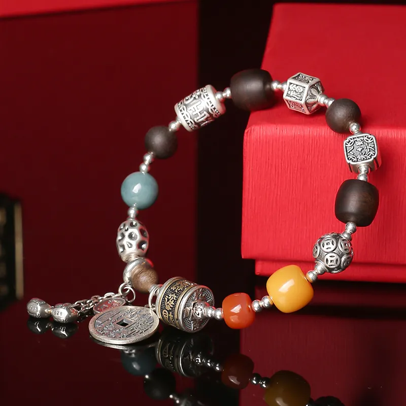 Moon Seal Hundred Rivers Fragrance Agarwood Bracelets Unisex-1