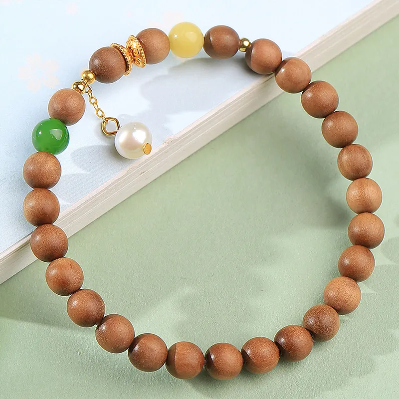 Moon Seal Hundred Rivers Laoshan Sandalwood Bracelets Unisex-2