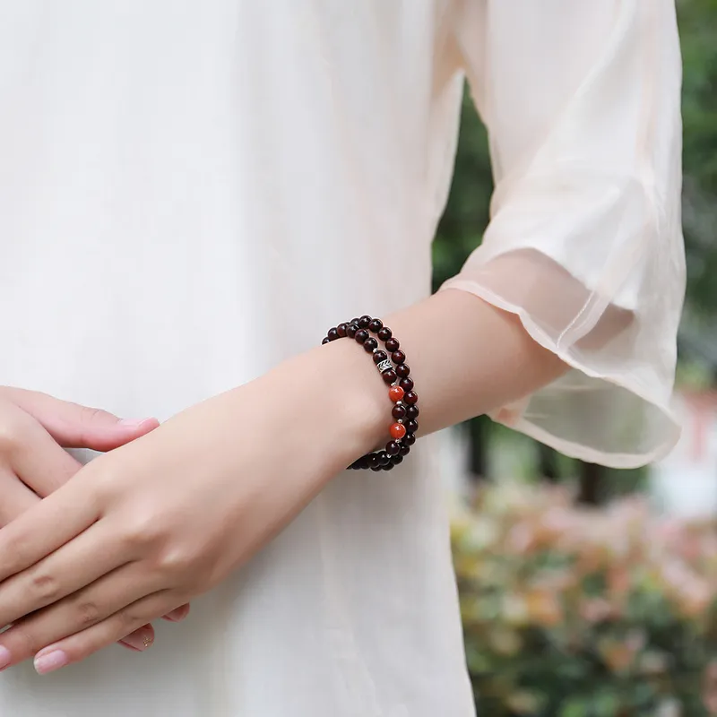 Moon Seal Hundred Rivers Rosewood Precious Wood Bracelets Unisex-3