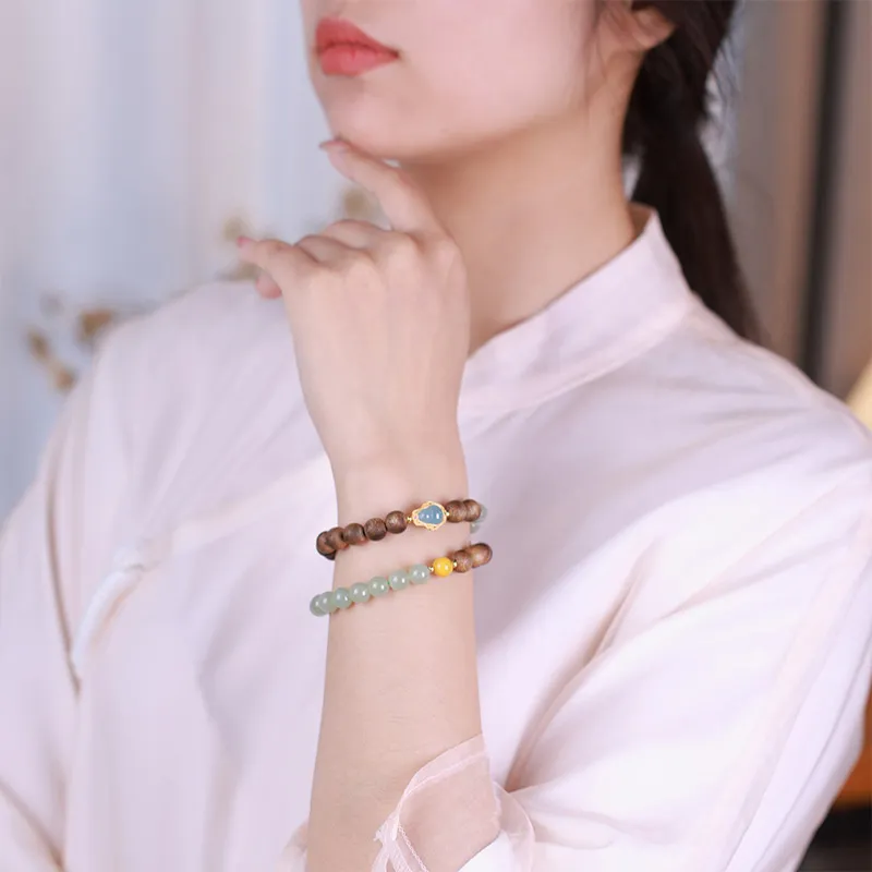 Moon Seal Hundred Rivers Fragrance Agarwood Bracelets Unisex-5