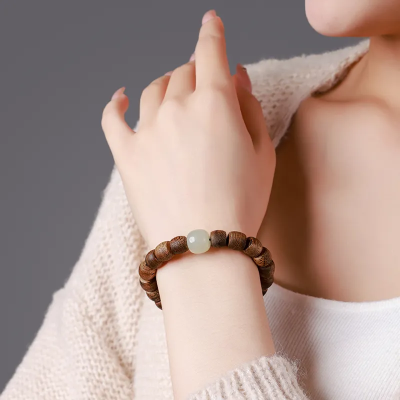 Moon Seal Hundred Rivers Fragrance Agarwood Precious Wood Bracelets Unisex-2