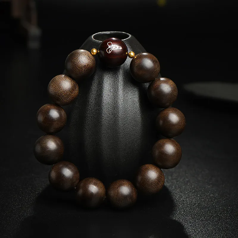 Moon Seal Hundred Rivers Fragrance Agarwood Precious Wood Bracelets Unisex-1