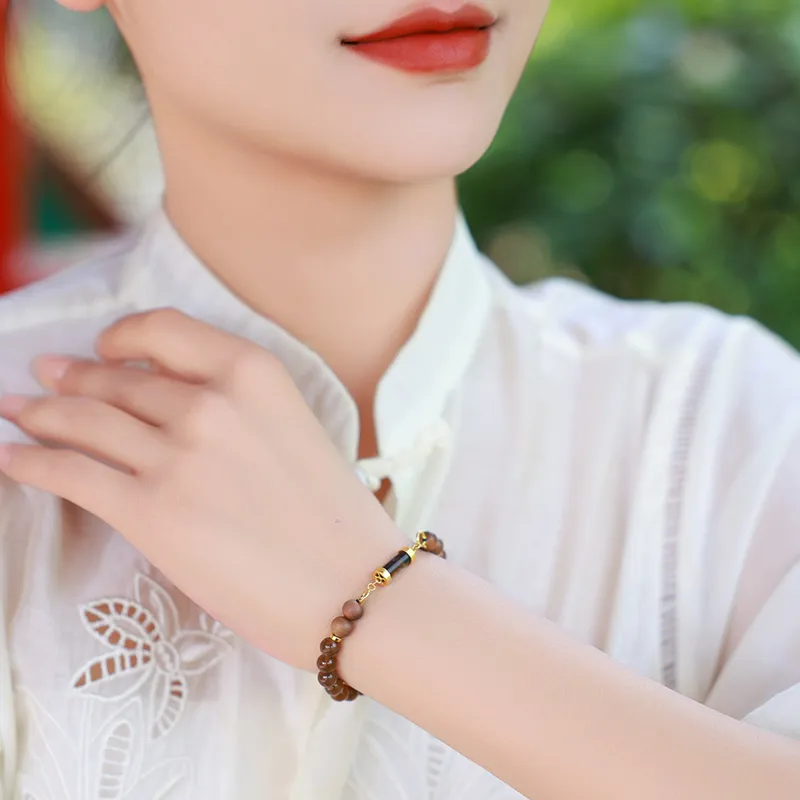 Moon Seal Hundred Rivers Laoshan Sandalwood Wooden Bracelets Unisex-4