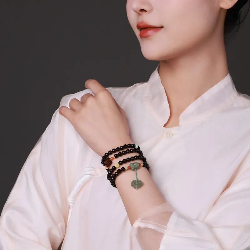 Moon Seal Hundred Rivers Rosewood Precious Wood Bracelets Unisex-6