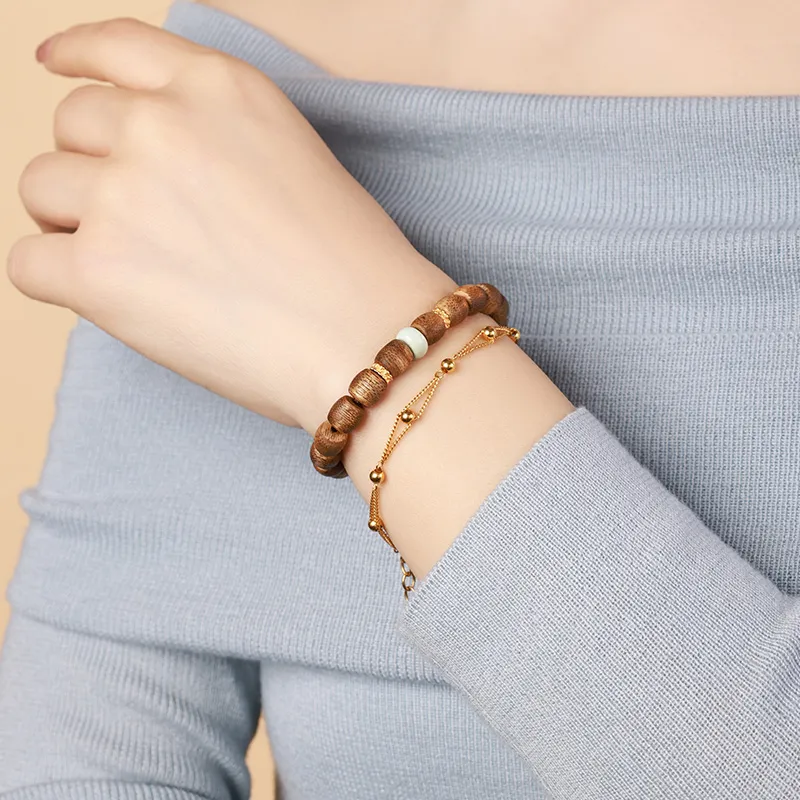 Moon Seal Hundred Rivers Fragrance Agarwood Precious Wood Bracelets Unisex-1