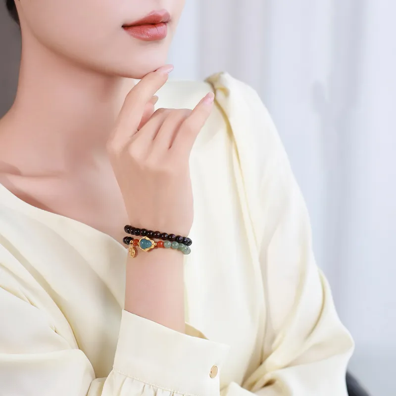 Moon Seal Hundred Rivers Rosewood Precious Wood Bracelets Unisex-4