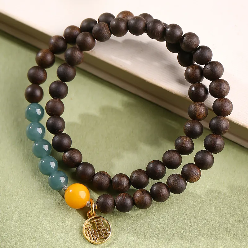 Moon Seal Hundred Rivers Fragrance Agarwood Bracelets Unisex-1