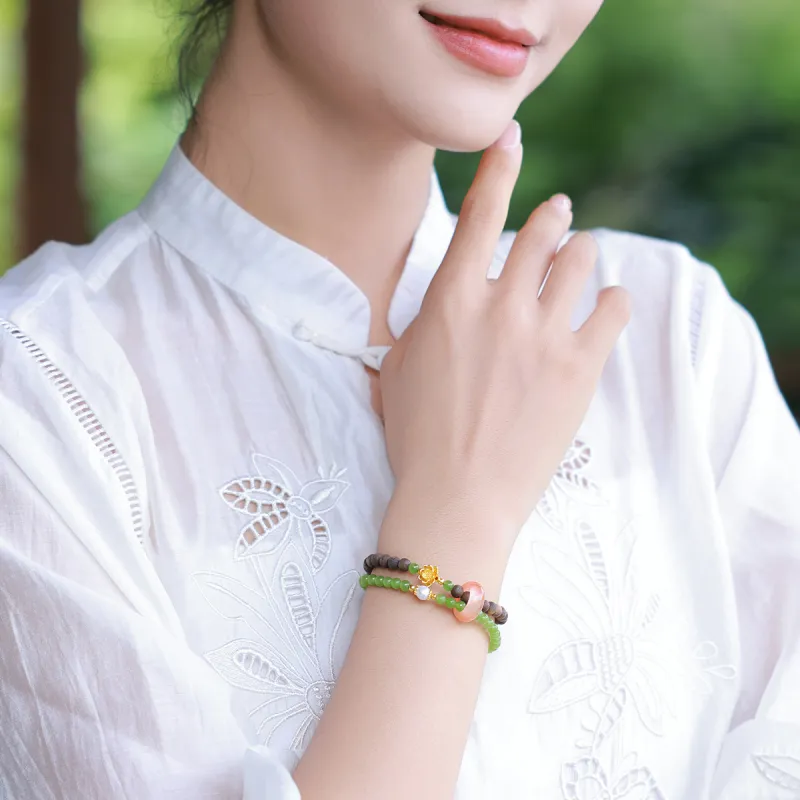 Moon Seal Hundred Rivers Fragrance Agarwood Precious Wood Bracelets Unisex-6