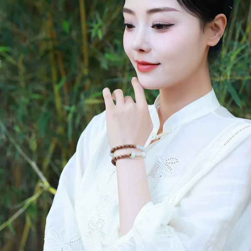 Moon Seal Hundred Rivers Laoshan Sandalwood Bracelets Unisex-5