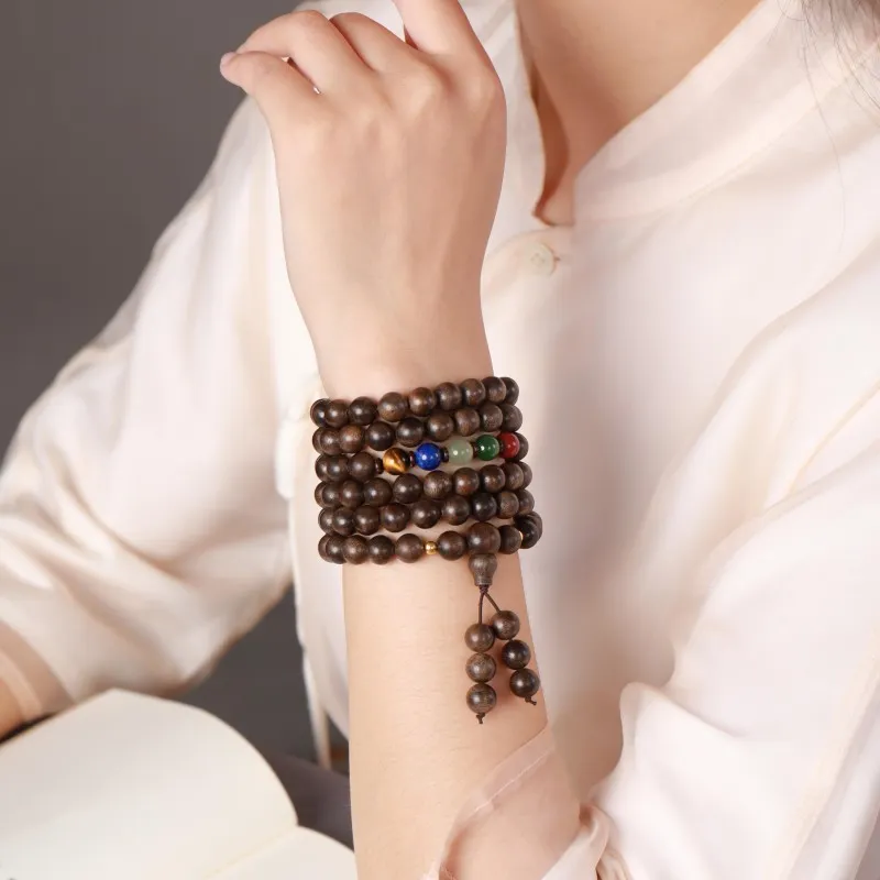 Moon Seal Hundred Rivers Fragrance Agarwood Precious Wood Bracelets Unisex-4